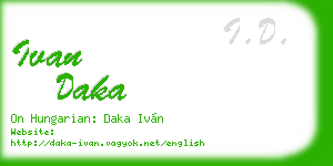 ivan daka business card